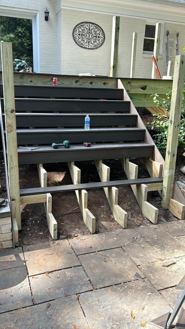 Deck stairs rebuilt with new stringers