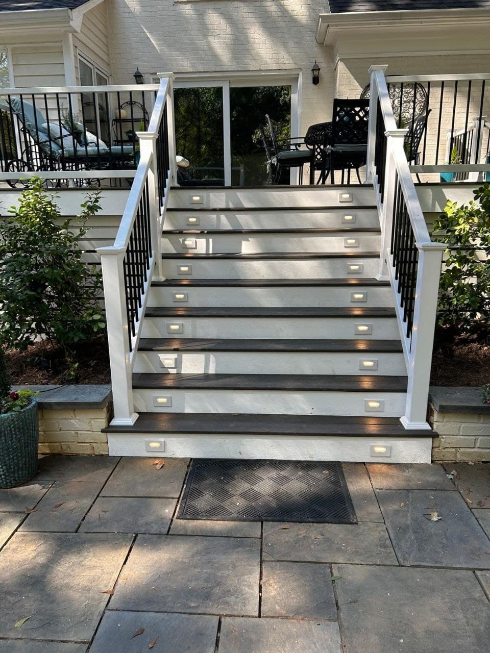 Stairs with built-in LED step lights